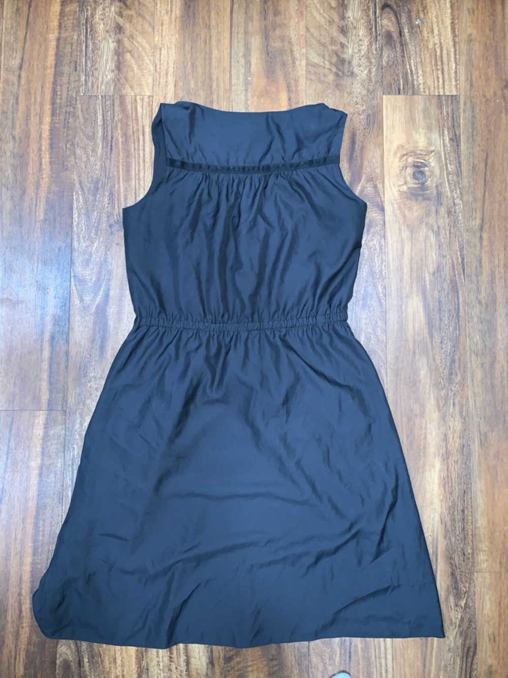 LOFT Black Sleeveless Drawstring-Waist Midi Dress SKU 076 - Picture 6 of 8